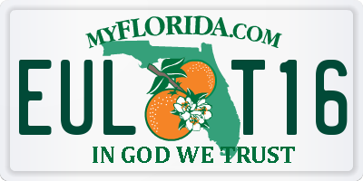FL license plate EULT16