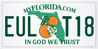 FL license plate EULT18