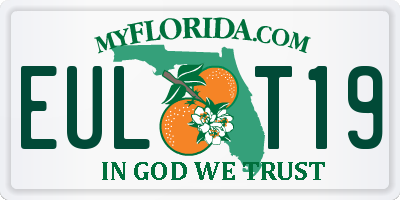 FL license plate EULT19