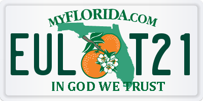 FL license plate EULT21