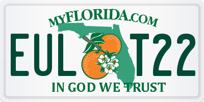 FL license plate EULT22