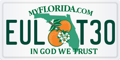 FL license plate EULT30
