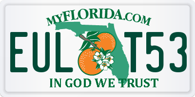 FL license plate EULT53