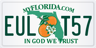 FL license plate EULT57