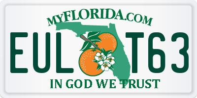 FL license plate EULT63