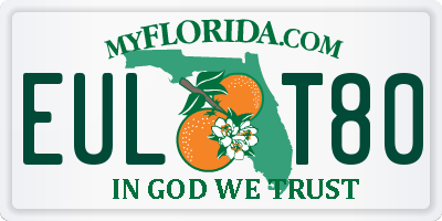 FL license plate EULT80