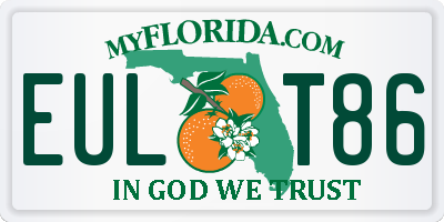 FL license plate EULT86