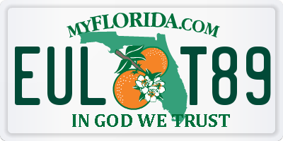 FL license plate EULT89