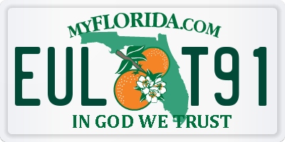 FL license plate EULT91