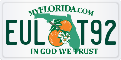 FL license plate EULT92