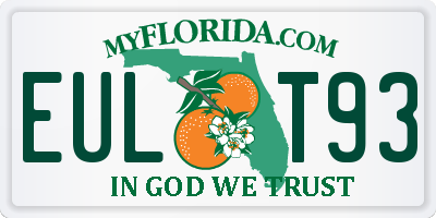 FL license plate EULT93