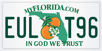 FL license plate EULT96
