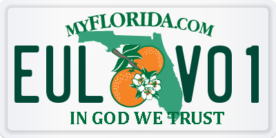 FL license plate EULV01
