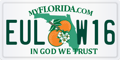 FL license plate EULW16