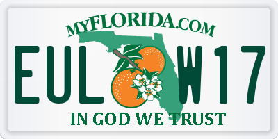 FL license plate EULW17