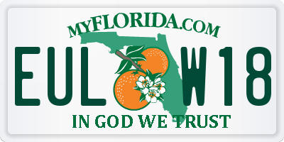 FL license plate EULW18