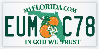 FL license plate EUMC78