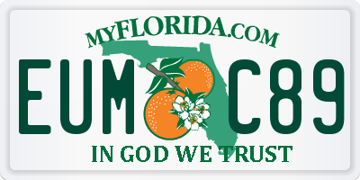 FL license plate EUMC89
