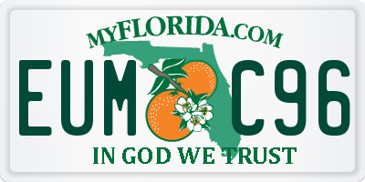 FL license plate EUMC96