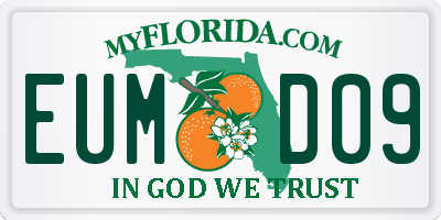 FL license plate EUMD09