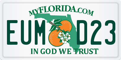 FL license plate EUMD23