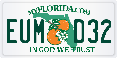 FL license plate EUMD32