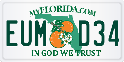 FL license plate EUMD34