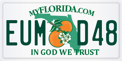 FL license plate EUMD48