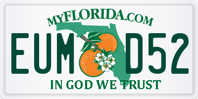 FL license plate EUMD52
