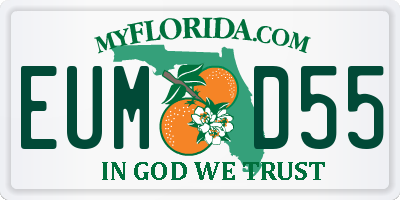 FL license plate EUMD55