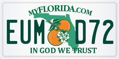 FL license plate EUMD72