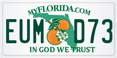 FL license plate EUMD73