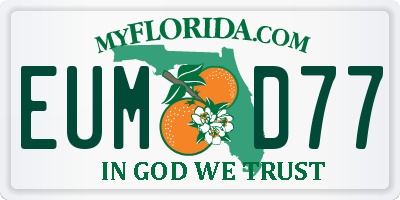 FL license plate EUMD77