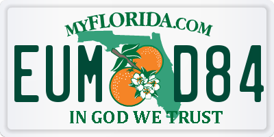 FL license plate EUMD84