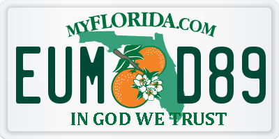 FL license plate EUMD89