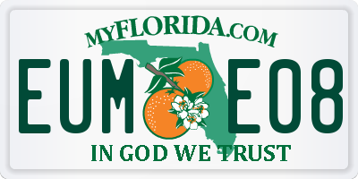 FL license plate EUME08