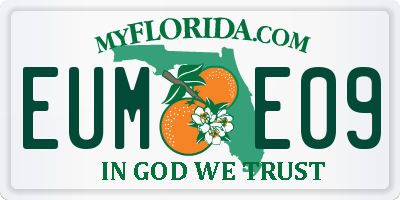 FL license plate EUME09