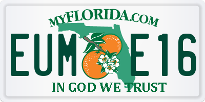 FL license plate EUME16