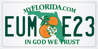 FL license plate EUME23
