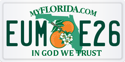 FL license plate EUME26
