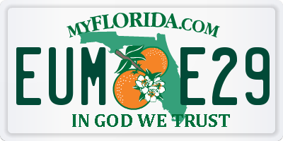 FL license plate EUME29