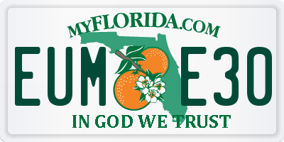 FL license plate EUME30
