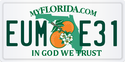 FL license plate EUME31
