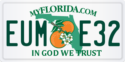 FL license plate EUME32