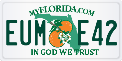 FL license plate EUME42