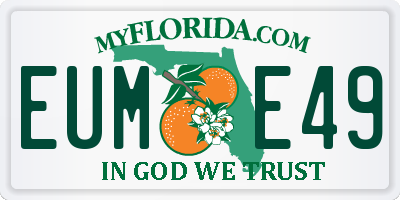 FL license plate EUME49