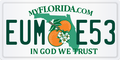 FL license plate EUME53