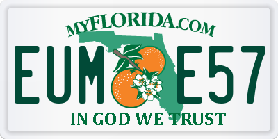 FL license plate EUME57