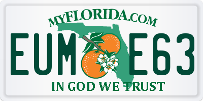 FL license plate EUME63