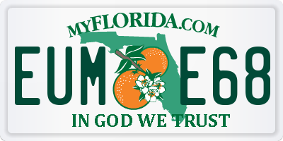 FL license plate EUME68